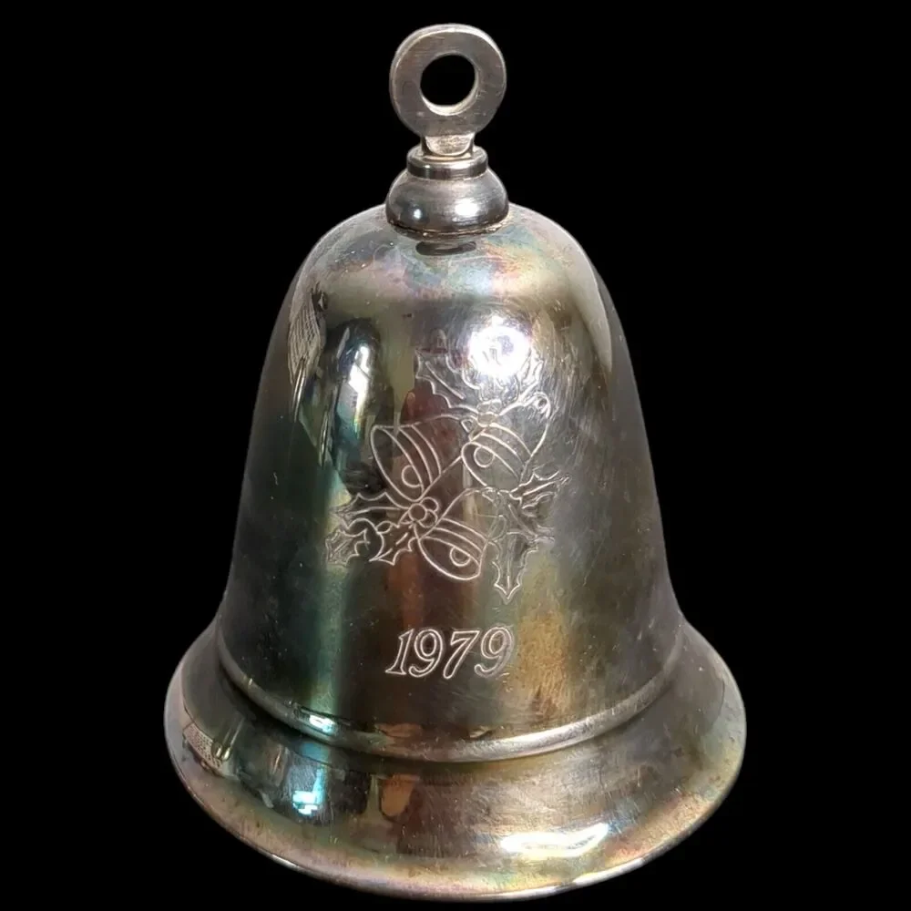 Lot of Kirk Stieff Musical Annual Silver Plate Bells 1978, 1979, 1983, 1984 VTG
